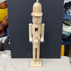 24 inch Wooden Drummer Nutcracker Figurine - Natural Wood DIY project holiday